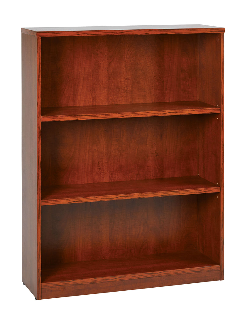 Office Star 36Wx12Dx48H 3-Shelf Bookcase with 1" Thick Shelves - 3-Shelf Office Bookcase in Cherry