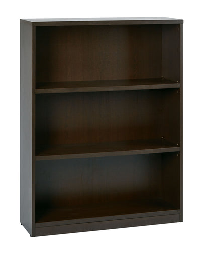 Office Star 36Wx12Dx48H 3-Shelf Bookcase with 1" Thick Shelves - - 3-Shelf Office Bookcase
