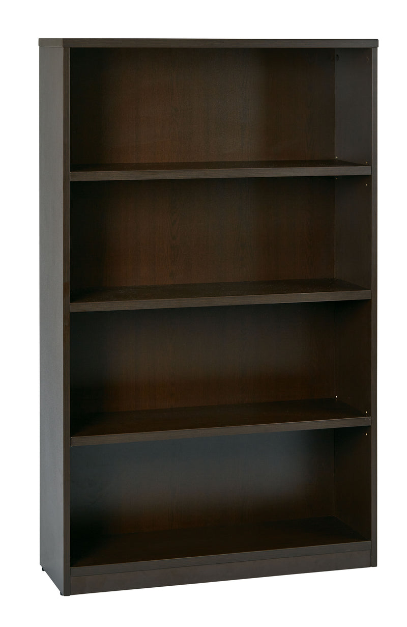 Office Star 36Wx12Dx60H 4-Shelf Bookcase with 1" Thick Shelves - - 4-Shelf Office Bookcase