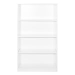 Office Star 36Wx12Dx60H 4-Shelf Bookcase with 1" Thick Shelves - - 4-Shelf Office Bookcase in White