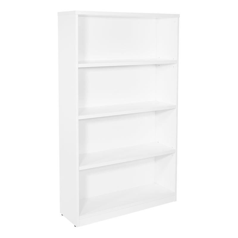 Office Star 36Wx12Dx60H 4-Shelf Bookcase with 1" Thick Shelves - - 4-Shelf Office Bookcase in White