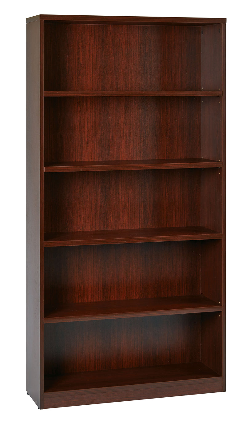 Office Star 36Wx12Dx72H 5-Shelf Bookcase with 1" Thick Shelves - - 5-Shelf Office Bookcase