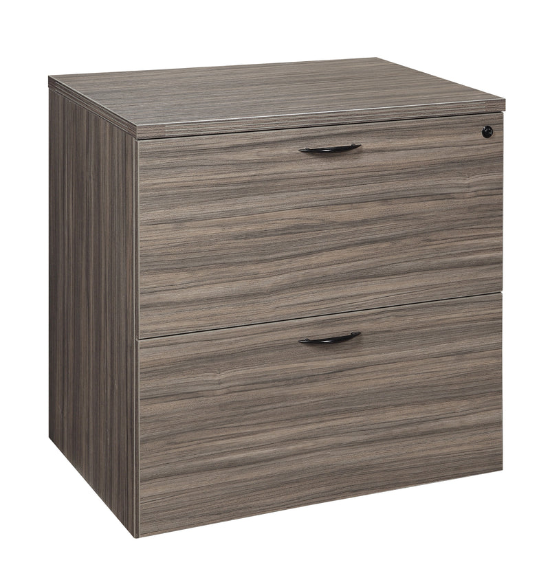 Office Star Lodi 2-Drawer Lateral File 30X20 - Lateral File Cabinet in Urban Walnut