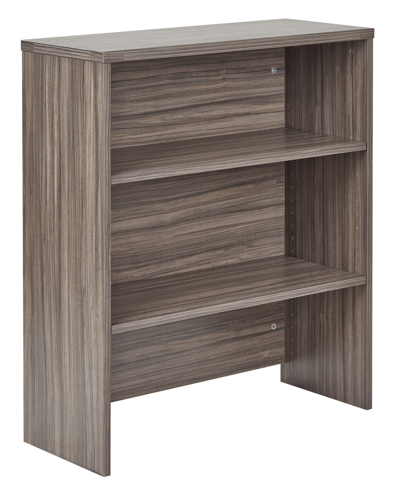 Office Star Lodi Open Hutch 30Wx12Dx36H - Desk Hutch in Urban Walnut