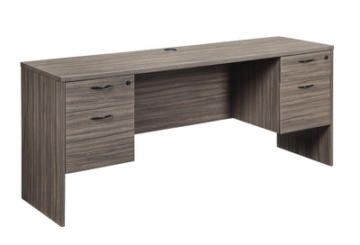 Office Star Lodi Double Pedestal Credenza 71"X20" - Office File Pedestal in Urban Walnut