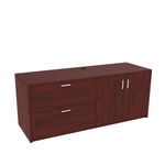 Kai Credenza Storage with Lateral File and Storage Cabinet in Mahogany