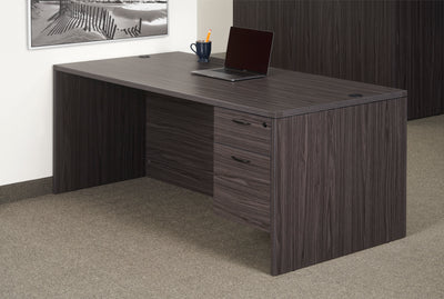 Office Star Napa Desk Shell 66X30 - Desk Shell in Slate Grey