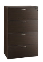 Office Star Napa Four-Drawer Lateral File 36"X22"X56 - Lateral File Cabinet in Espresso