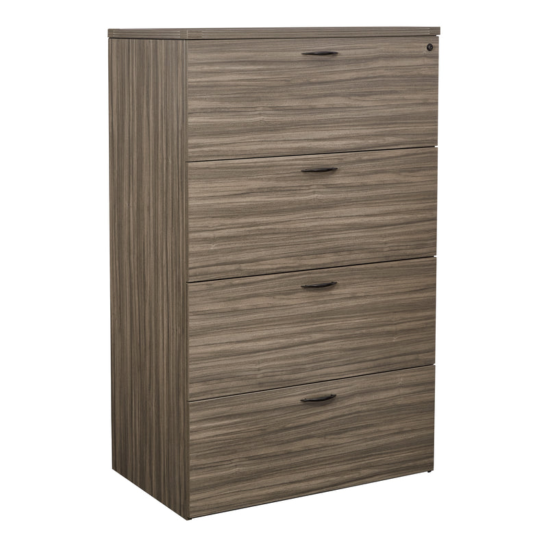 Office Star Napa Four-Drawer Lateral File 36"X22"X56 - Lateral File Cabinet in Urban Walnut