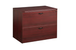 Office Star Napa 2-Drawer Lateral File 35.5X22 - Lateral File Cabinet in Mahogany