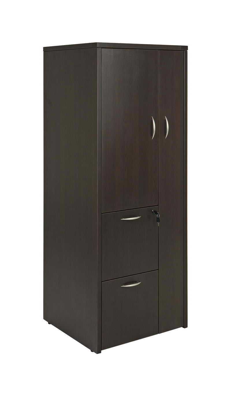 Office Star Napa Storage Cabinet 23.5"X22.5"X65 - Office Storage Cabinet in Espresso