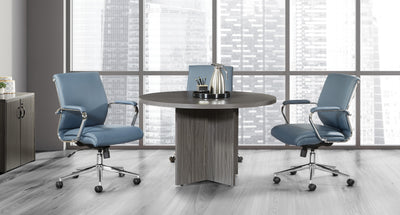 Office Star Napa Round Table 47"X29" - Round Office Table in Slate Grey