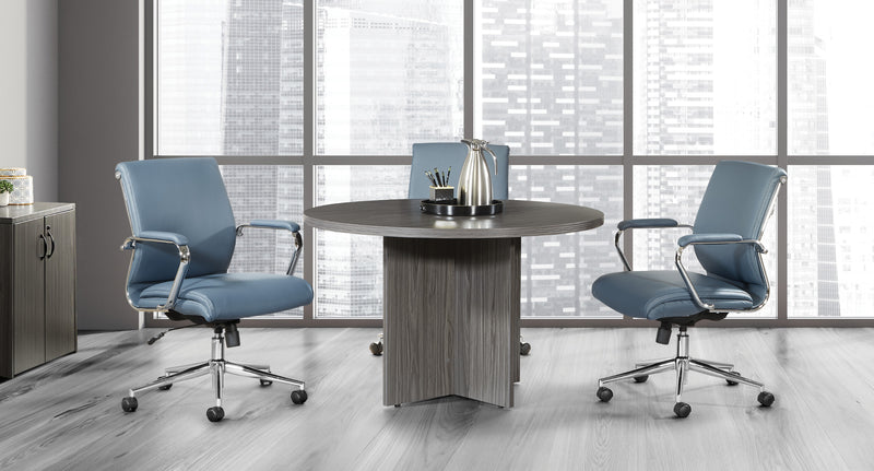 Office Star Napa Round Table 47"X29" - Round Office Table in Slate Grey