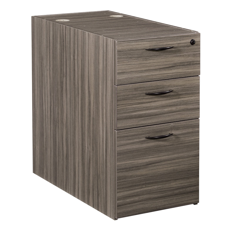 Office Star Napa 30"D Desk Pedestal, Box/Box/File - Office File Pedestal in Urban Walnut