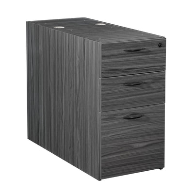 Office Star Napa 36"D Desk Pedestal, Box/Box/File - Office File Pedestal in Slate Grey
