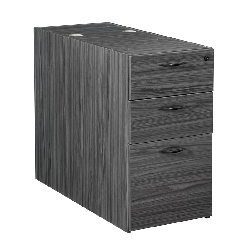 Office Star Napa 36"D Desk Pedestal, Box/Box/File - Office File Pedestal in Slate Grey
