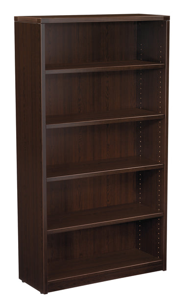 Office Star Napa 5-Shelf Bookcase, 35.5X14X65H - 5-Shelf Office Bookcase in Espresso