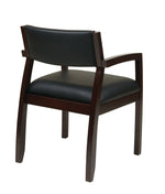 Napa Espresso Guest Chair With Upholstered Back