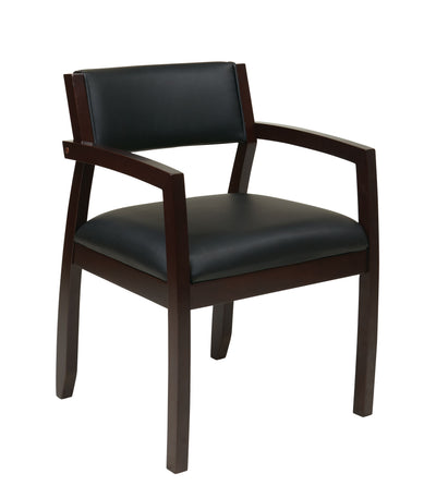 Napa Espresso Guest Chair With Upholstered Back