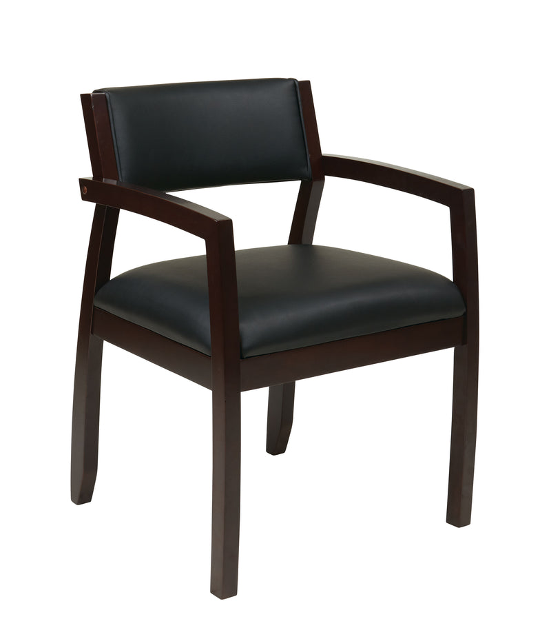 Napa Espresso Guest Chair With Upholstered Back