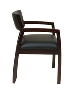 Napa Espresso Guest Chair With Upholstered Back