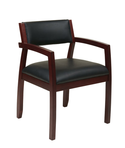 Napa Mahogany Guest Chair With Upholstered Back