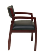 Napa Mahogany Guest Chair With Upholstered Back
