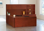 Office Star Napa Right U with Corner + Storage 107X107 - Office Desk in Cherry