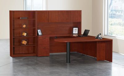 Office Star Napa U with Bullet + Bookcase 107X108 - Office Bookcase in Cherry