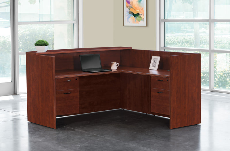Office Star Napa Reception Station 77X77X42H - Office Desk in Cherry