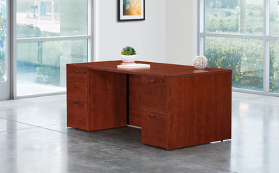 Office Star Napa Double Pedestal Desk 71"X35" - Office File Pedestal in Cherry