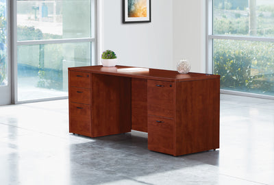 Office Star Napa Kneespace Credenza 71"X24" - Office Credenza in Cherry