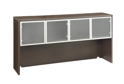 Office Star Overhead with Glass Doors 71 x 15 x 36 - Office Storage Unit in Espresso