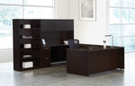 Office Star Napa Left U with Bookcase 107X107 - Office Bookcase in Espresso