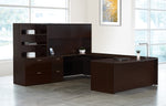 Office Star Napa Left U with Corner + Storage 107X107 - Office Desk in Espresso