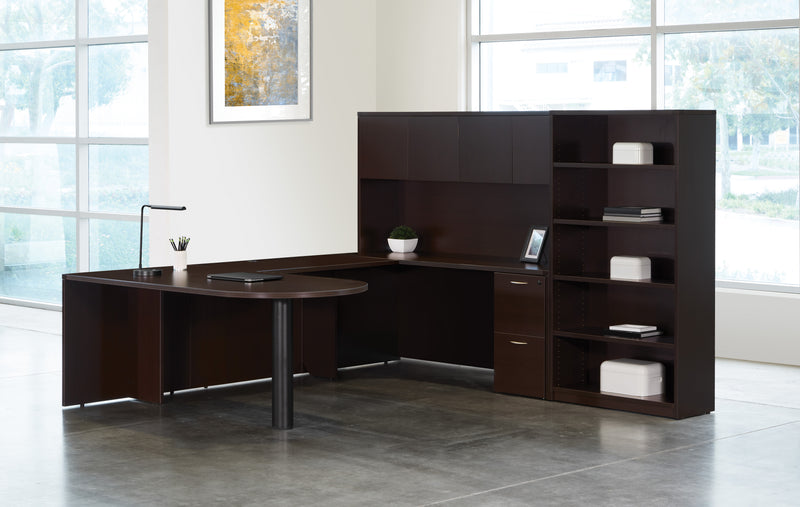 Office Star Napa U with Bullet + Bookcase 107X108 - Office Bookcase in Espresso