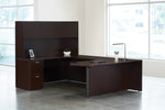 Office Star Napa U with Left Corner Bullet 71X101 - Office Desk in Espresso