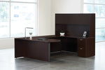 Office Star Napa U with Right Corner Bullet 71X101 - Office Desk in Espresso