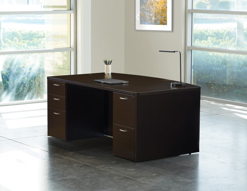 Office Star Napa Bow Top Desk 71"X41" - Desk Shell in Espresso