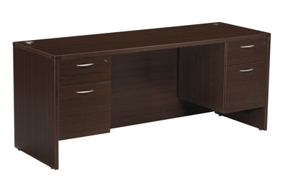 Office Star Napa Double Pedestal Desk 66"X30" - Office File Pedestal in Espresso