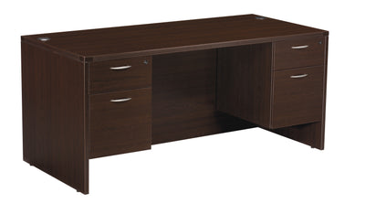 Office Star Napa Double Pedestal Desk 60"X30" - Office File Pedestal in Espresso