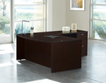 Office Star Napa L Shape with Bow Top Desk 71"X89" - Desk Shell in Espresso