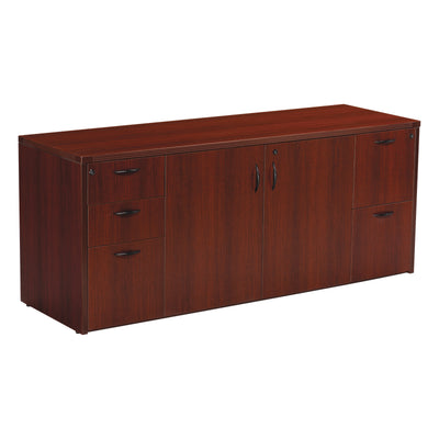 Office Star Storage Credenza 72" x 22" x 29" 2/CTN - Office Credenza in Mahogany