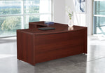 Office Star Napa Left L Shape with Curved Corner 71"X83" - Office Desk in Mahogany