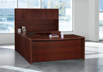 Office Star Napa U Shape with Hutch 71X113 - Desk Hutch in Mahogany