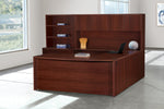 Office Star Napa Left U with Corner + Storage 107X107 - Office Desk in Mahogany