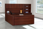 Office Star Napa Right U with Corner + Storage 107X107 - Office Desk in Mahogany