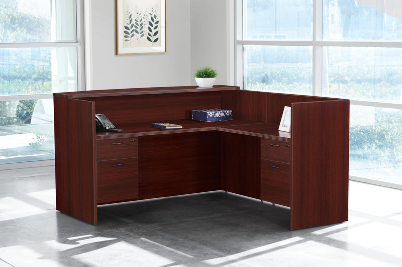 Office Star Napa Reception Station 77X77X42H - Office Desk in Mahogany