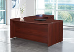 Office Star Napa L Shape with Bow Top Desk 71"X89" - Desk Shell in Mahogany