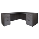 Office Star Napa L Shape 66"X78" - Office Desk in Slate Grey